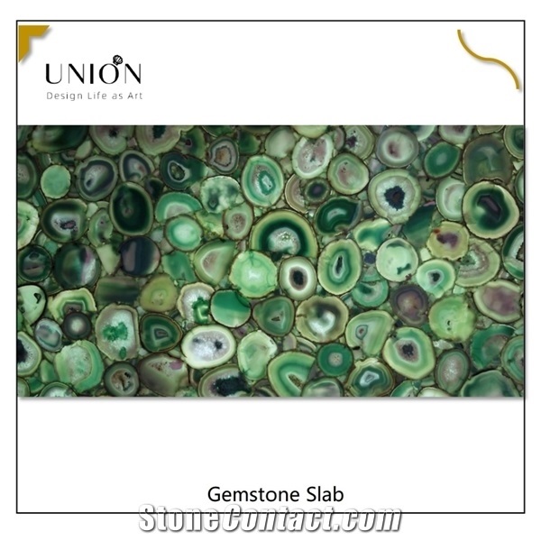 Semiprecious Stone Gemstone Wall Panels Light Green Color