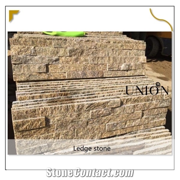 Tiger Skin Yellow Granite Ledge Stone Wall Panel Decor Stone