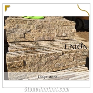 Tiger Skin Yellow Grainte Panel Wall Tiles Thin Ledege Stone