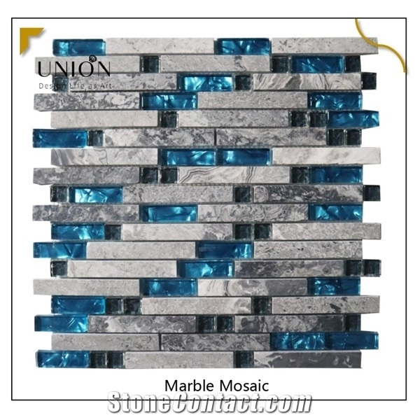 Warehouse Grey Marble Mixed Glass Mosaic in New Style 2021