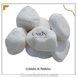 White Cushed Pebble Stone for Landscaping&Garden Decoration