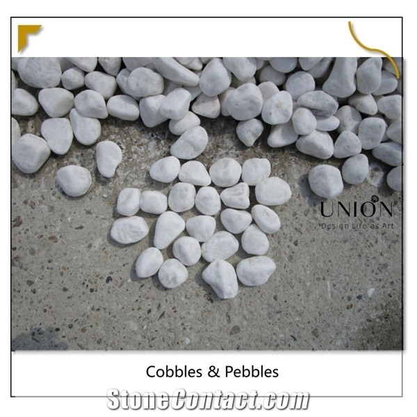 White Cushed Pebble Stone for Landscaping&Garden Decoration