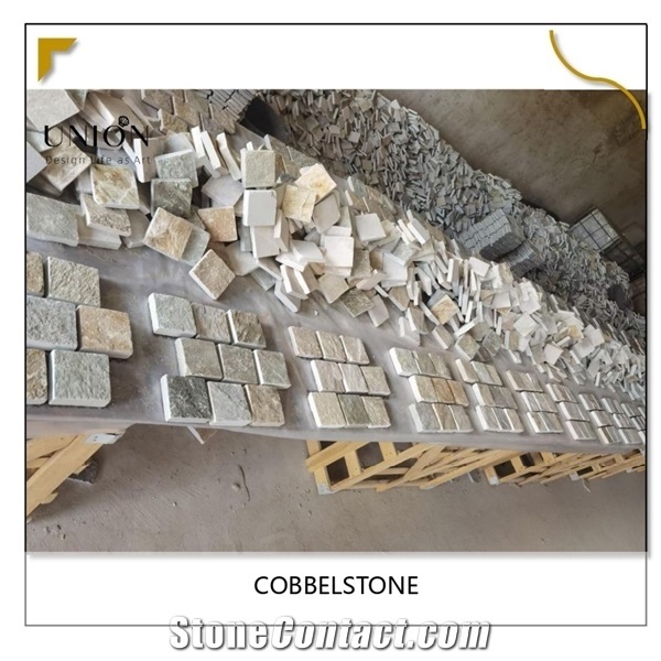 Yellow Beige Cobble Paver Stone in Stock Warehouse Price