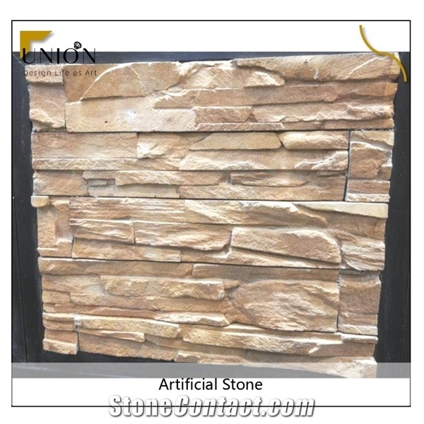 Yellow Brick Natural Artificial Flexible Stone Wall in Stock