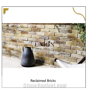 Yellow Reclaimed Bricks Cladding Stone Thin Brick Veneer