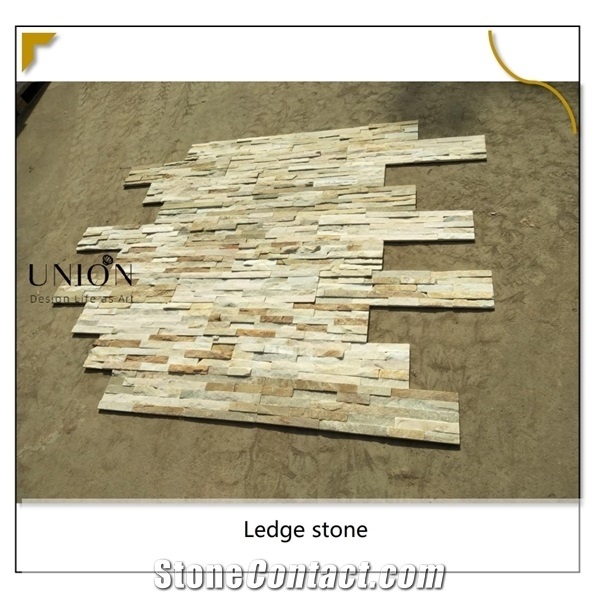 Yellow Slate Manufactured Ledge Stone,Beige Slate Ledge