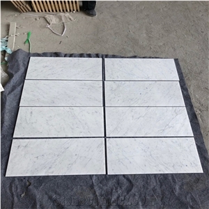 Customized Bianco Carrara White Marble Tiles