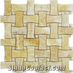 Honey Onyx Basketweave Mosaic Tile
