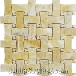 Honey Onyx Basketweave Mosaic Tile
