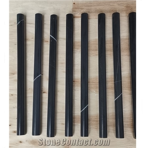 Nero Marquina Marble Pencil/Bullnose Moldings
