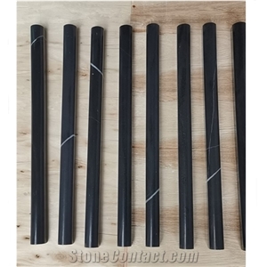 Nero Marquina Marble Pencil/Bullnose Moldings