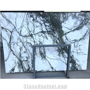 Thick Veins Landscape Green Marble Slab For Walling
