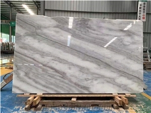 White Kyknos Marble Slab Bookmatch Wall Cladding