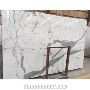 Wholesale Polished Statuario White Marble Slabs