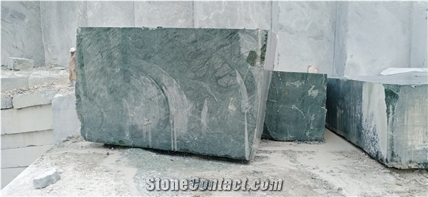 Green Marble Big Gangsaw Blocks, India Green Marble Blocks
