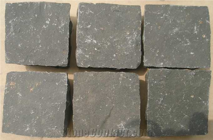 Black Basalt Cube Stone, Paver, Pavement