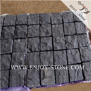 Zhangpu Black / Basalt, Paving Stone with Mesh