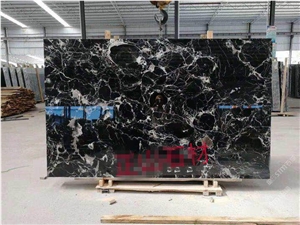 China Black Ice Flower Marble Polished Tiles/Slabs
