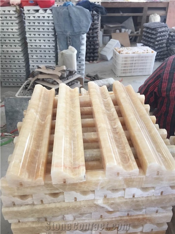 Honey Onyx Customized Crown Moldings/Trim Pieces