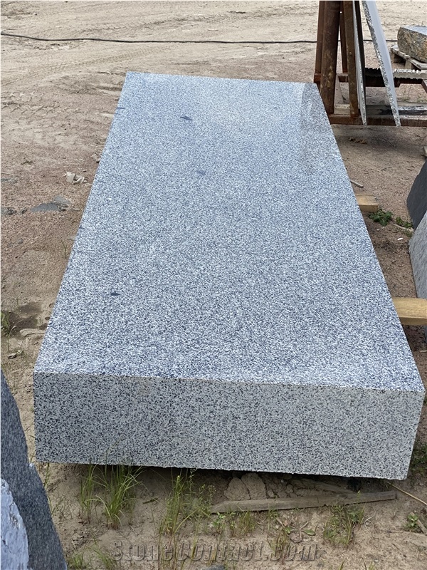 Grey Ukraine Granite Block Headstone 