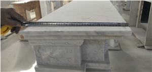 High Quality White Color Carrara Marble Fireplace