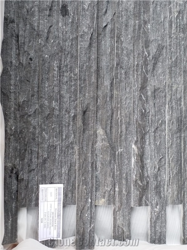 Monsoon Quartzite Black Stone Veneer, Wall Panels, Cultured Stone