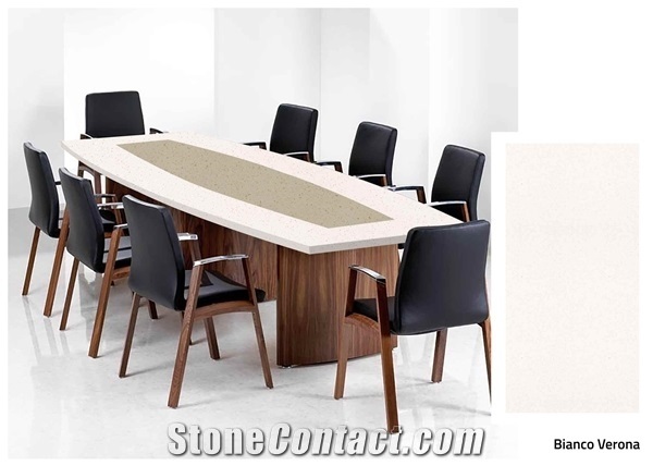 Florence Bianco Verona Engineered Quartz Stone Table Top from