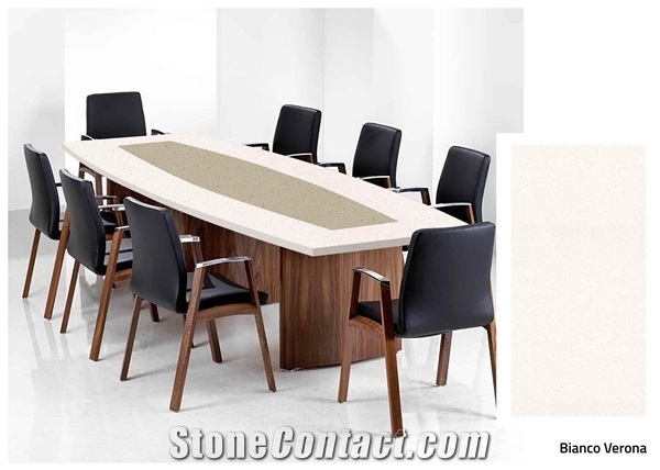 Florence Bianco Verona Engineered Quartz Stone Table Top