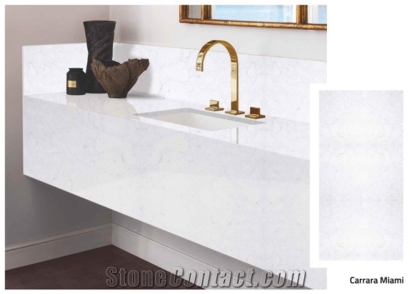 Florence Carrara Miami Engineered Quartz Bathroom Vanity Units