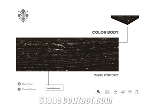 Florence Full Body 800x2400 Black Ceramic Slab Tile 15mm