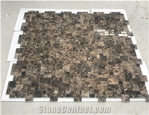 Emperador Dark Marble Mini-Versailles Mosaic Tile