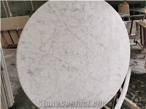 Natural Carrara White Marble Bianco Table Top Round Tops