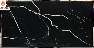 quartz black slabs Nero Marquina Synthetic Quartz Stone