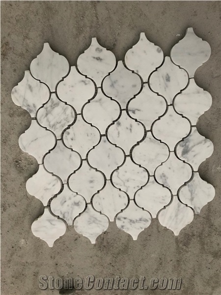 Carrara White Marble Lantern Mosaic Tile