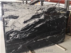 Mist Black Via Lactea Granite Slab for Kitchen Bathroom Tile
