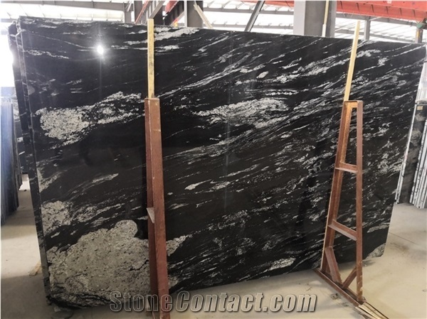 Polishing River Black Granite Book Slabs Wall Covering Tiles