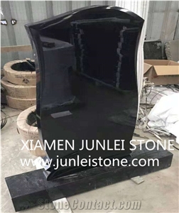Black Granite Cross Tombstone Professional Production