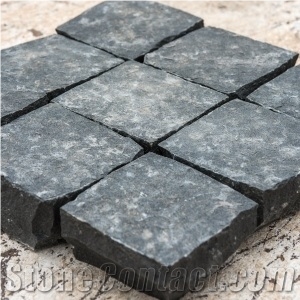 Black Basalt Sawn-Split Cube Stone, Cobble Stone, Pavers