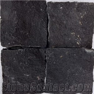 Black Basalt Split Cube Stone, Basalt Cobble Stone