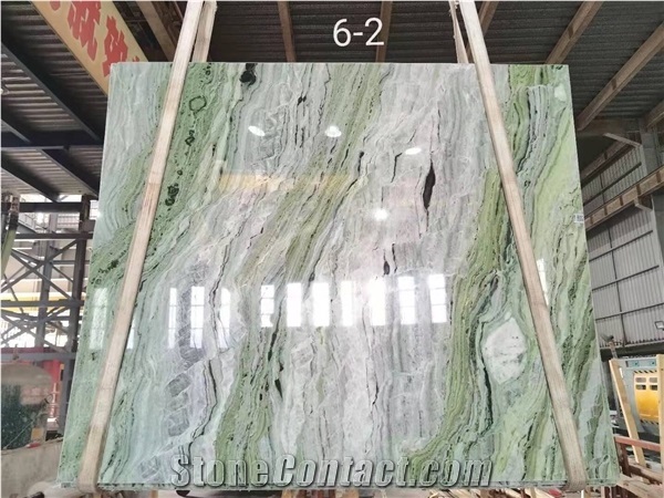 Green Marble Nature Ice Jade Slab Wall Tile