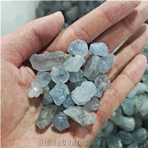 Blue Celestite Crystal Quartz Rough Stone Gravel Chips Decor