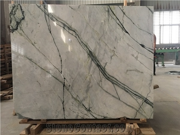 Clivia Green White Marble Slabs Kefir Lily Floor Wall Tile