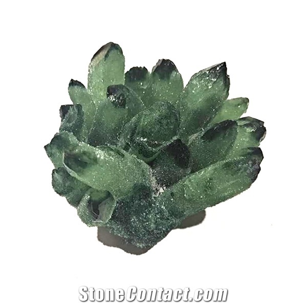 Crystal Green Quartz Cluster Stone for Home Decoration
