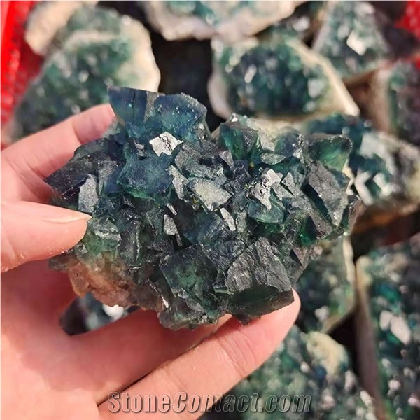 Green Fluorite Mine Cluster Crystals Healing Decoration