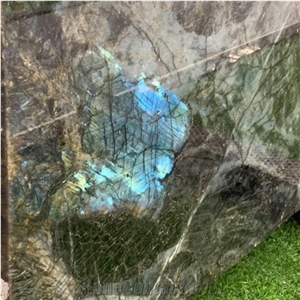 Labradorite Granite with Blue Shiny Effects Garanite Slab