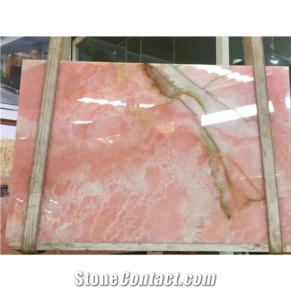 Pink Onyx Tile Living Room Sepecial Decoration