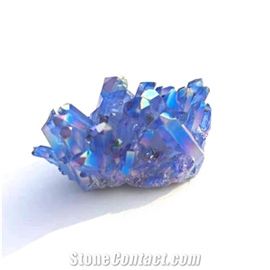 Quartz Cluster Crystal Blue Aura Colorful Specimens Healing
