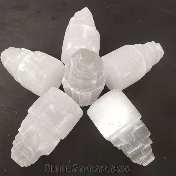 Selenite Crystal Wand Lamps Gypsum Tower Lamp for Decoration