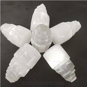 Selenite Crystal Wand Lamps Gypsum Tower Lamp for Decoration