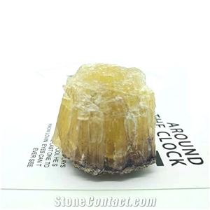 Yellow Fluorite Rough Healing Crystal Quartz Stones Decor